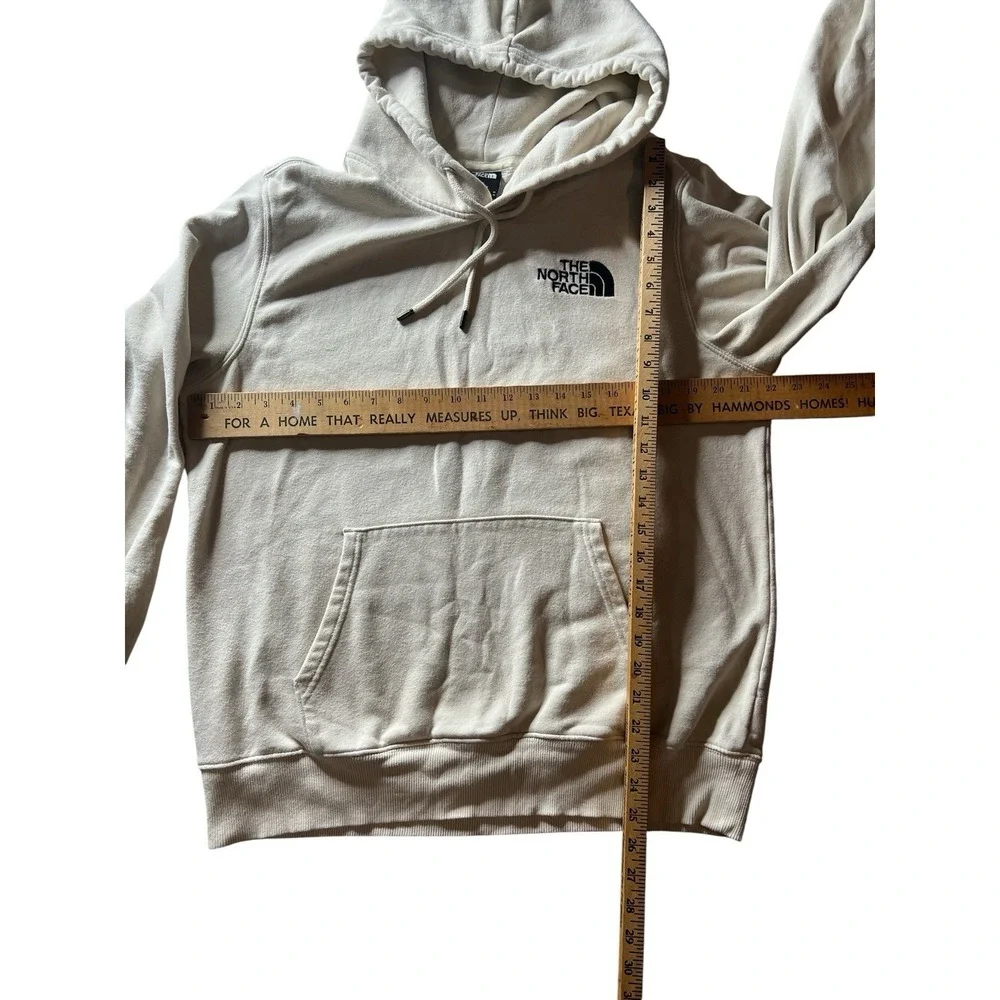 The North Face Cream Pullover Hoodie Unisex Medium Graphic‎ Back Sweatshirt